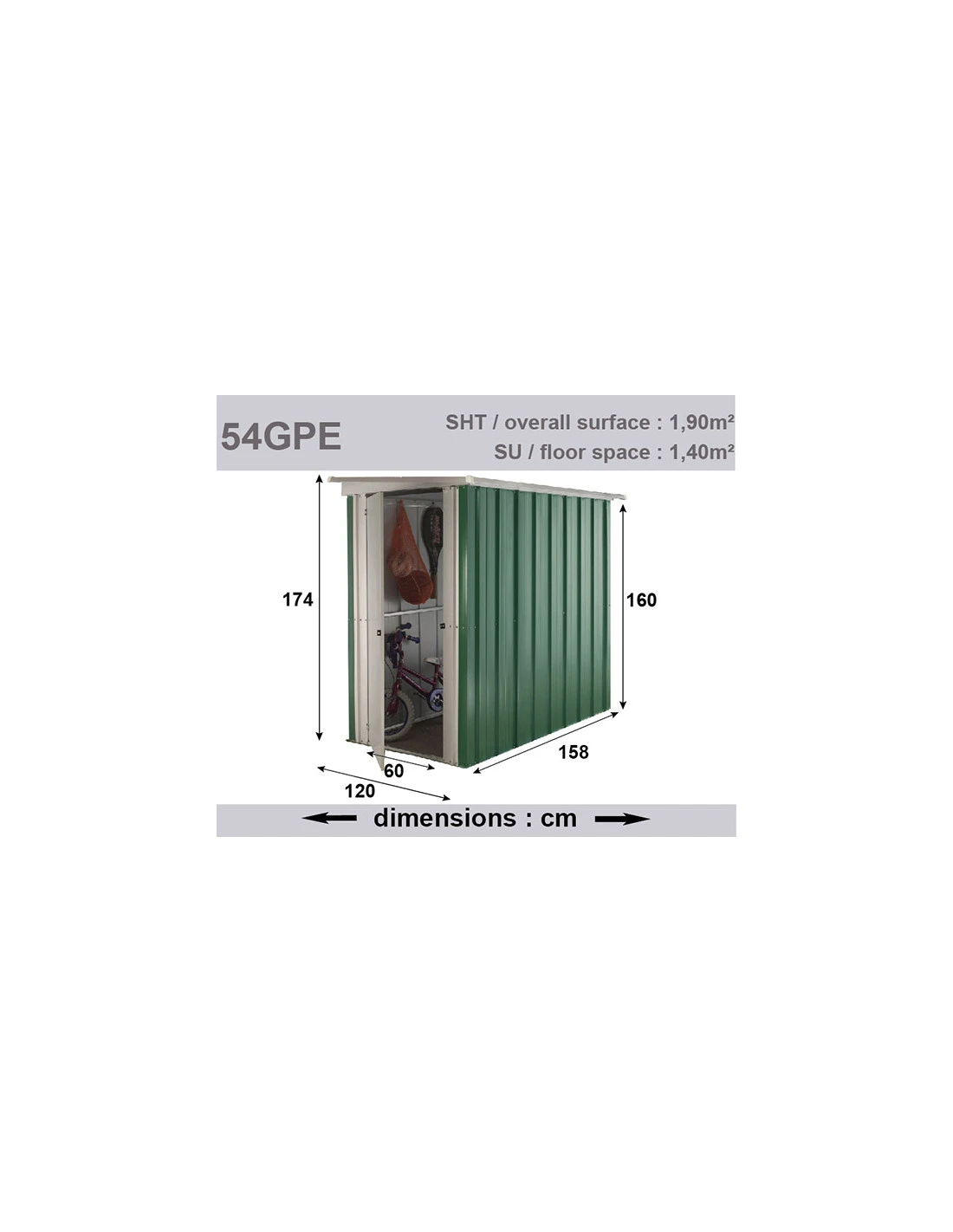 Abri De Jardin Métal 1.9 M² Vert - Gamme Yardmaster 5 Abri De Jardin Métal 1.9 M² Vert - Gamme Yardmaster – Image 3