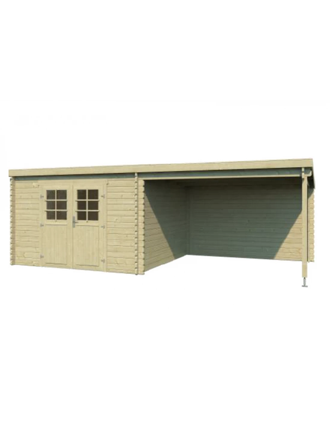 Abri De Jardin Mouny 8.5m² + Auvent 8.5 M² En Bois Massif 34 Mm 3 Abri De Jardin Mouny 8.5m² + Auvent 8.5 M² En Bois Massif 34 Mm