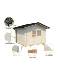 Abri De Jardin Tina 7.8 M² En Bois Massif 34 Mm -Lafuma Soldes abri de jardin tina 78 m en bois massif 34 mm 2