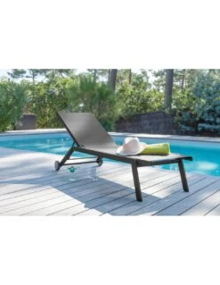 Bain De Soleil Florence En Aluminium - Grey / Gris -Lafuma Soldes bain de soleil florence aluminium et toile tpep proloisirs 1