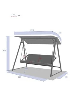 Balancelle De Jardin Soly 3 Places - Acier Effet Bois -Lafuma Soldes balancelle de jardin soly 3 places acier effet bois 4
