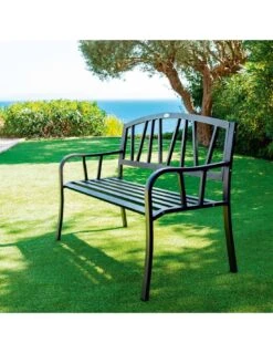 Banc De Jardin Alvernia 3 Places - Acier époxy Noir -Lafuma Soldes banc de jardin alvernia 3 places acier epoxy noir 2