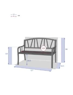 Banc De Jardin Alvernia 3 Places - Acier époxy Noir -Lafuma Soldes banc de jardin alvernia 3 places acier epoxy noir 3