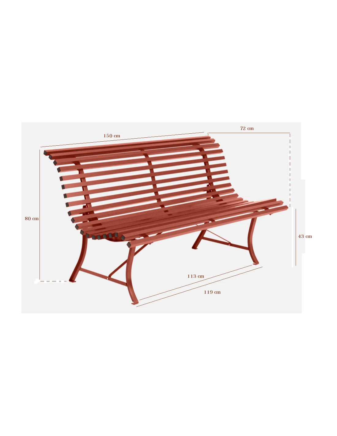 Banc De Jardin Louisiane L.150 Cm - Métal - Carbone 5 Banc De Jardin Louisiane L.150 Cm - Métal - Carbone – Image 3