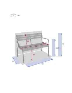 Banc De Jardin Métal Greensboro - Acier époxy - Graphite -Lafuma Soldes banc de jardin metal greensboro acier epoxy graphite 2