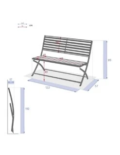 Banc De Jardin Olbia 3 Places Pliant Gris - L.122 X P.53 X H.88 Cm -Lafuma Soldes banc de jardin olbia 3 places pliant gris l122 x p53 x h88 cm 3