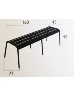 Banc Monceau 3/4 Places En Métal -160 Cm - Carbone -Lafuma Soldes banc monceau xl 34 places metal 160cm 8