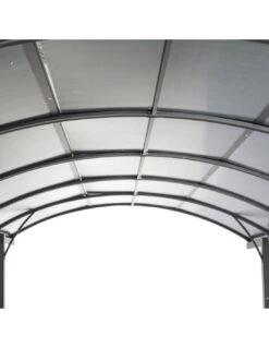 Carport Belize Noir - 2,94 X 5 X 2,23/2,50 - Aluminium, Acier Et Polycarbonate -Lafuma Soldes carport belize noir 294 x 5 x 223250 aluminium acier et polycarbonate 2