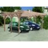 Carport Double ENZO Traité Autoclave Teinté Marron De 30 M² -Lafuma Soldes carport double enzo traite autoclave teinte marron de 30 m