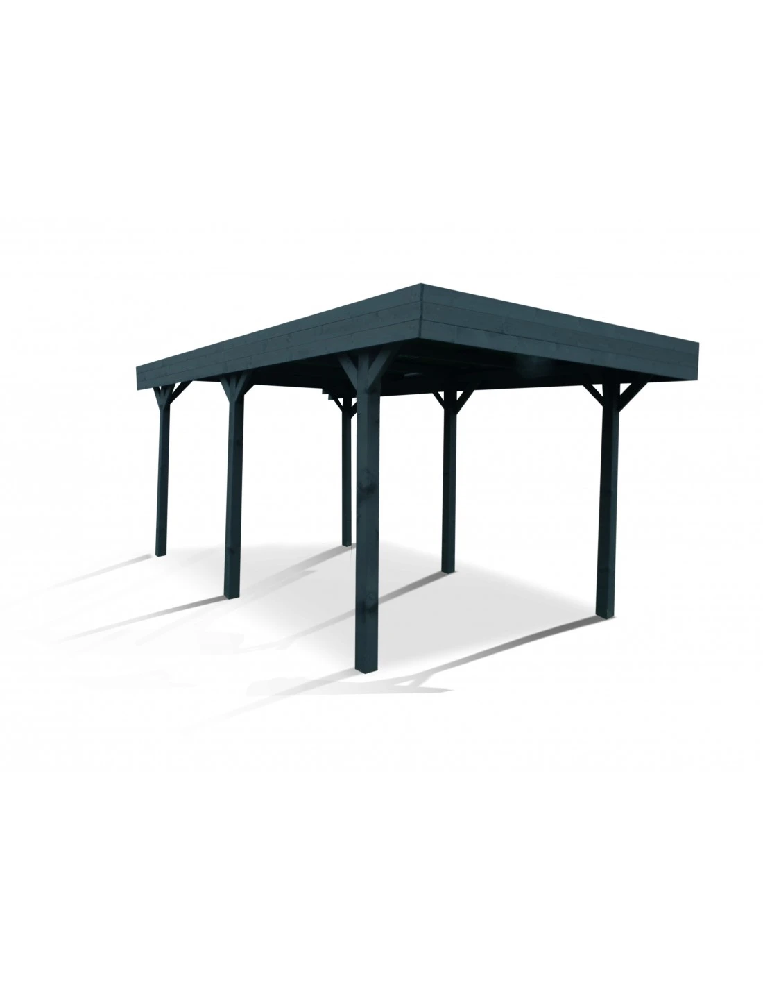Carport LOUISON Traité Autoclave Teinté Anthracite De 15.8 M² 4 Carport LOUISON Traité Autoclave Teinté Anthracite De 15.8 M² – Image 2