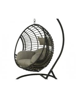 Fauteuil œuf Suspendu LONDON - Acier époxy Et Résine Tressée -Lafuma Soldes chaise loveuse suspendue london 3