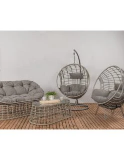 Fauteuil œuf Suspendu LONDON - Acier époxy Et Résine Tressée -Lafuma Soldes chaise loveuse suspendue london 4