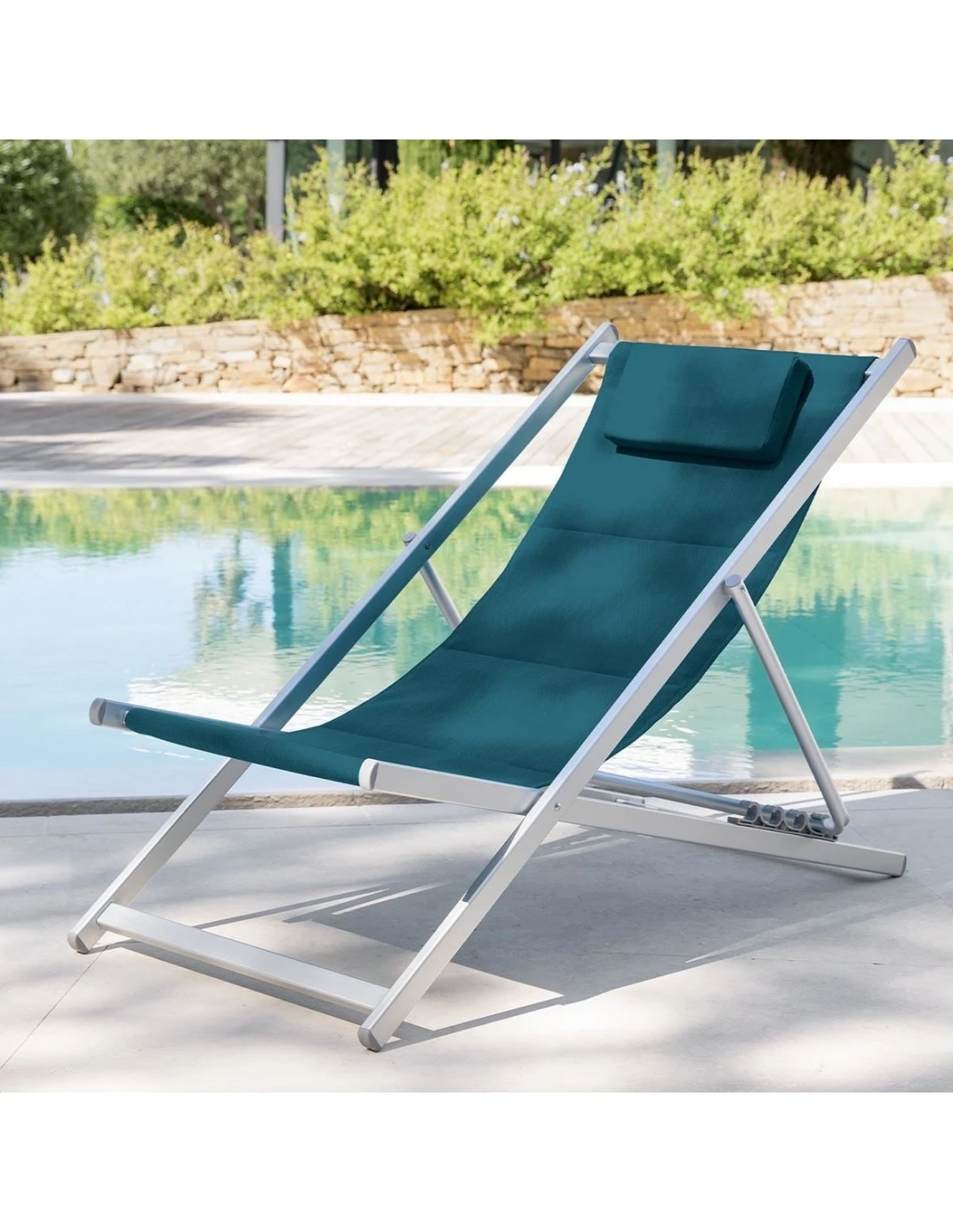 Chilienne De Jardin Honolulu - 4 Positions - Bleu Canard 4 Chilienne De Jardin Honolulu - 4 Positions - Bleu Canard – Image 2