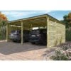 Carport En Bois Double CESAR Traité Autoclave De 38 M² -Lafuma Soldes double carport cesar traite autoclave de 401 m