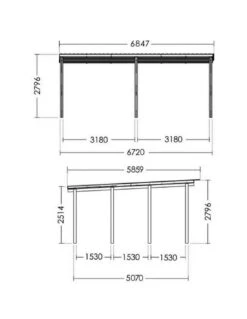 Carport En Bois Double CESAR Traité Autoclave De 38 M² -Lafuma Soldes double carport cesar traite autoclave de 401 m 2
