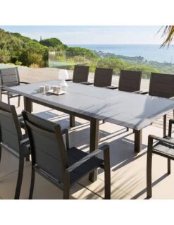 Fauteuil De Jardin Allure Empilable - Aluminium Et Texaline Matelassée - Graphite / Poivre -Lafuma Soldes fauteuil de jardin allure empilable aluminium et texaline matelassee graphite poivre 5