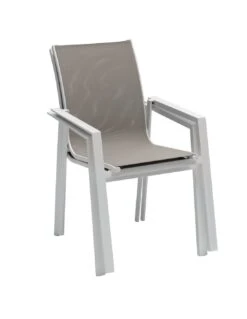Fauteuil De Jardin Pavane - Aluminium Et Texaline - Blanc Et Noisette -Lafuma Soldes fauteuil de jardin pavane aluminium et texaline 4