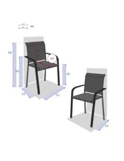 Fauteuil Empilable Essentia - Aluminium Graphite Anthracite -Lafuma Soldes fauteuil empilable essentia aluminium graphite anthracite 3