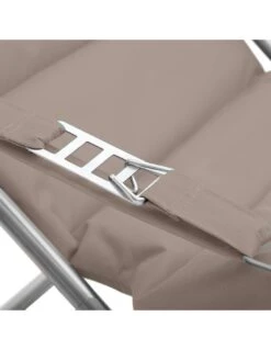 Fauteuil Relax De Jardin MILOS - Assise Matelassée - Taupe -Lafuma Soldes fauteuil relax de jardin milos assise matelassee taupe 2