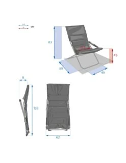 Fauteuil Relax De Jardin MILOS - Assise Matelassée - Taupe -Lafuma Soldes fauteuil relax de jardin milos assise matelassee taupe 4