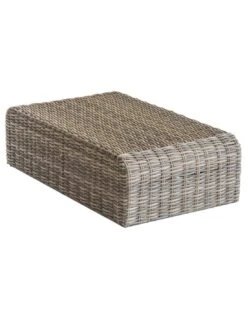 Pouf De Salon Mooréa - L.105 X P.60 X H.30 Cm - Aluminium Et Résine Tressée - Naturae -Lafuma Soldes pouf de salon moorea l105 x p60 x h30 cm aluminium et resine tressee naturae 2