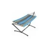 Set Hamac Metalik - Hamac Avec Support - Jobek - Turquoise Anthracite XL 140X300 -Lafuma Soldes set hamac metalik hamac avec support toile au choix jobek