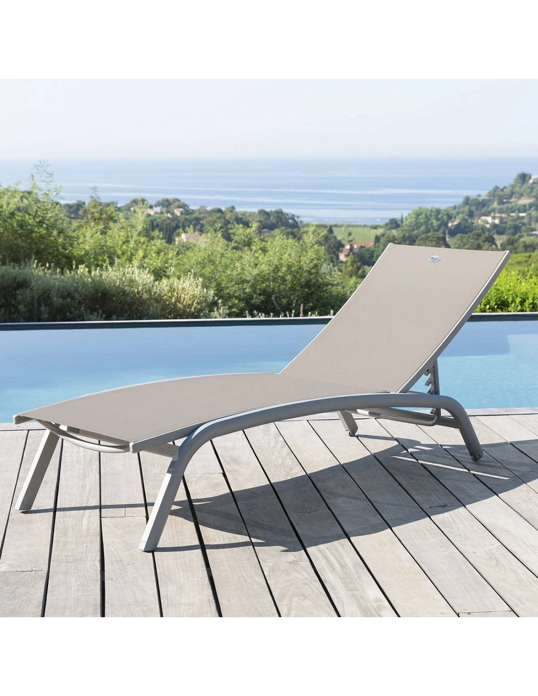 Transat Bonao 4 Positions - Aluminium Et Texaline - Silver / Taupe 3 Transat Bonao 4 Positions - Aluminium Et Texaline - Silver / Taupe