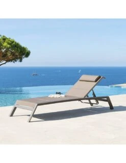 Transat De Jardin Allure 5 Positions - Aluminium Et Texaline - Praline / Speculos -Lafuma Soldes transat de jardin allure 5 positions aluminium et texaline praline speculos 5