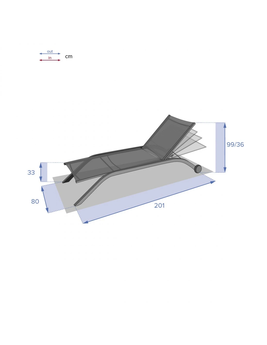 Transat De Jardin Milenio - 5 Positions - Aluminium Et Texaline - Graphite / Bordeaux 8 Transat De Jardin Milenio - 5 Positions - Aluminium Et Texaline - Graphite / Bordeaux – Image 6