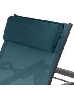 Transat De Jardin Ocala 4 Positions Aluminium Et Texaline - Graphite / Bleu Canard -Lafuma Soldes transat de jardin ocala 4 positions aluminium et texaline 3