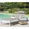 Transat De Jardin Ocala 4 Positions Aluminium Et Texaline - Blanc Et Noisette -Lafuma Soldes transat de jardin ocala 4 positions aluminium et texaline 7