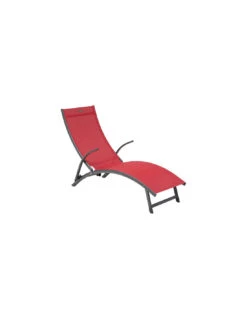 Transat Pliant Samba - 4 Positions - Aluminium Anodisé - Graphite / Grenade -Lafuma Soldes transat pliant samba 4 positions aluminium anodise graphite grenade 4